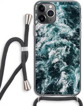 Case Company® - iPhone 11 Pro hoesje met Koord - Zee golf - Telefoonhoesje met Zwart Koord - Extra Bescherming aan alle Kanten en Over de Schermrand