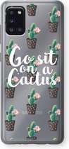 Case Company® - Samsung Galaxy A31 hoesje - Cactus quote - Soft Cover Telefoonhoesje - Bescherming aan alle Kanten en Schermrand