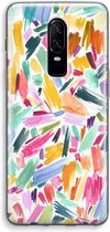 Case Company® - OnePlus 6 hoesje - Watercolor Brushstrokes - Soft Cover Telefoonhoesje - Bescherming aan alle Kanten en Schermrand