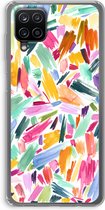 Case Company® - Samsung Galaxy A12 hoesje - Watercolor Brushstrokes - Soft Cover Telefoonhoesje - Bescherming aan alle Kanten en Schermrand