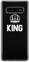 Case Company® - Samsung Galaxy S10 Plus hoesje - King zwart - Soft Cover Telefoonhoesje - Bescherming aan alle Kanten en Schermrand