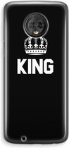 Case Company® - Motorola Moto G6 hoesje - King zwart - Soft Cover Telefoonhoesje - Bescherming aan alle Kanten en Schermrand