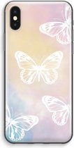 Case Company® - iPhone XS Max hoesje - White butterfly - Soft Cover Telefoonhoesje - Bescherming aan alle Kanten en Schermrand