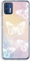 Case Company® - Motorola Moto G9 Plus hoesje - White butterfly - Soft Cover Telefoonhoesje - Bescherming aan alle Kanten en Schermrand