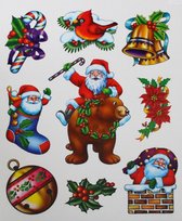 raamstickers Christmas zuurstok 30 x 42 cm bruin 9-delig