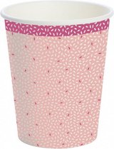 feestbekers Rice 240 ml papier roze 10 stuks