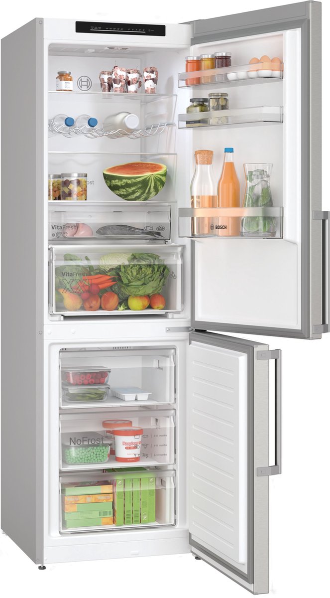Bosch KGN36VICT - Serie 4 - Koelkast - Koel-vriescombinatie - Total No Frost - nooit meer ontdooien - RVS - Energielabel C - Zeer stil - Extra veel ruimte voor je verse etenswaren met VitaFresh — afbeelding 5