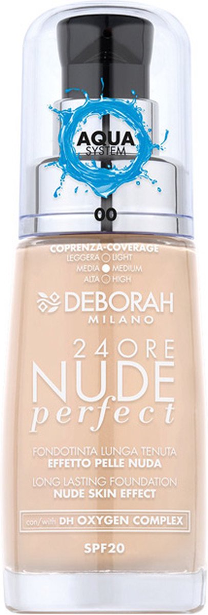 Deborah Milano 24ore Nude Perfect 30 ml Pompflacon Vloeistof 00 Ivory