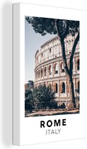 Canvas schilderij 90x140 cm - Wanddecoratie Rome - Italië - Colosseum - Muurdecoratie woonkamer - Slaapkamer decoratie - Kamer accessoires - Schilderijen