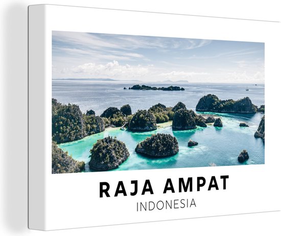 Tableau Peinture Indonésie - Île - Mer - 120x80 cm - Décoration murale