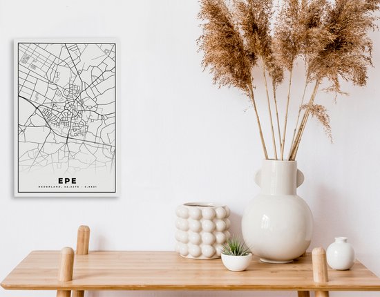 Tableau Toile Epe - Plan d'Etage - Carte - Plan de Ville - 20x30 cm - Décoration murale