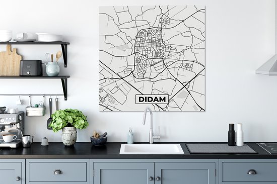Peinture sur toile Carte - Didam - Plan de ville - Carte - 90x90 cm - Décoration murale