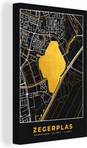 Canvas Schilderij Kaart - Plattegrond - Stadskaart - Nederland - Zegerplas - 40x60 cm - Wanddecoratie