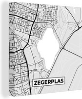 Canvas Schilderij Nederland - Plattegrond - Zegerplas - Kaart - Stadskaart - 50x50 cm - Wanddecoratie