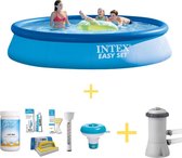 Zwembad - Easy Set - 396 x 84 cm - Inclusief WAYS Onderhoudspakket & Filterpomp