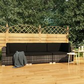 Medina 3-delige Loungeset met kussens poly rattan grijs