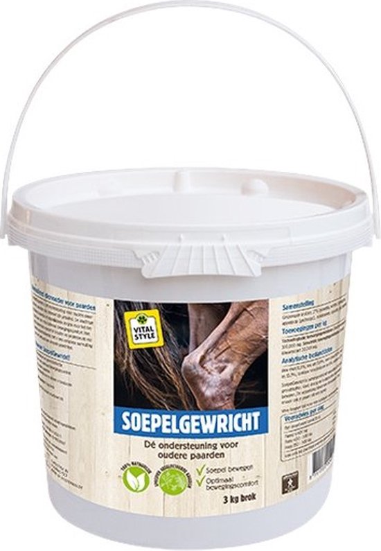 Foto: Vitalstyle soepelgewricht paarden supplement d ondersteuning voor oudere paarden met o a duivelsklauw silicium 3 kg