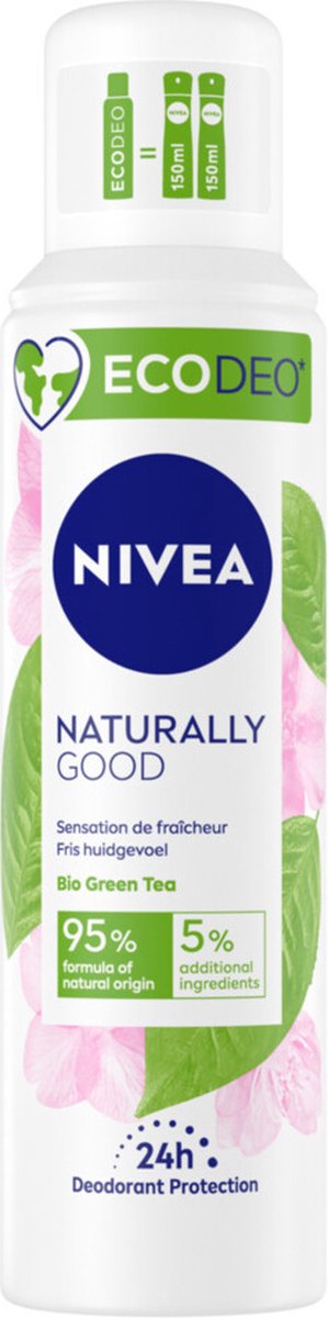 Goedkoopste Nivea Deodorant Spray Naturally Good Green Tea 125 ml