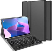 Étui pour clavier Lenovo Tab P12 Pro - Just in Case où - Zwart uni - Similicuir