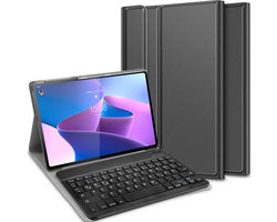 Just in Case tablet Hoes met Toetsenbord geschikt voor Lenovo Tab P12 Pro - QWERTZ Bluetooth Keyboard Case - Zwart