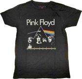 Tshirt Pink Floyd Homme -XL- Dark Side Of The Moon Band & Pulse Zwart