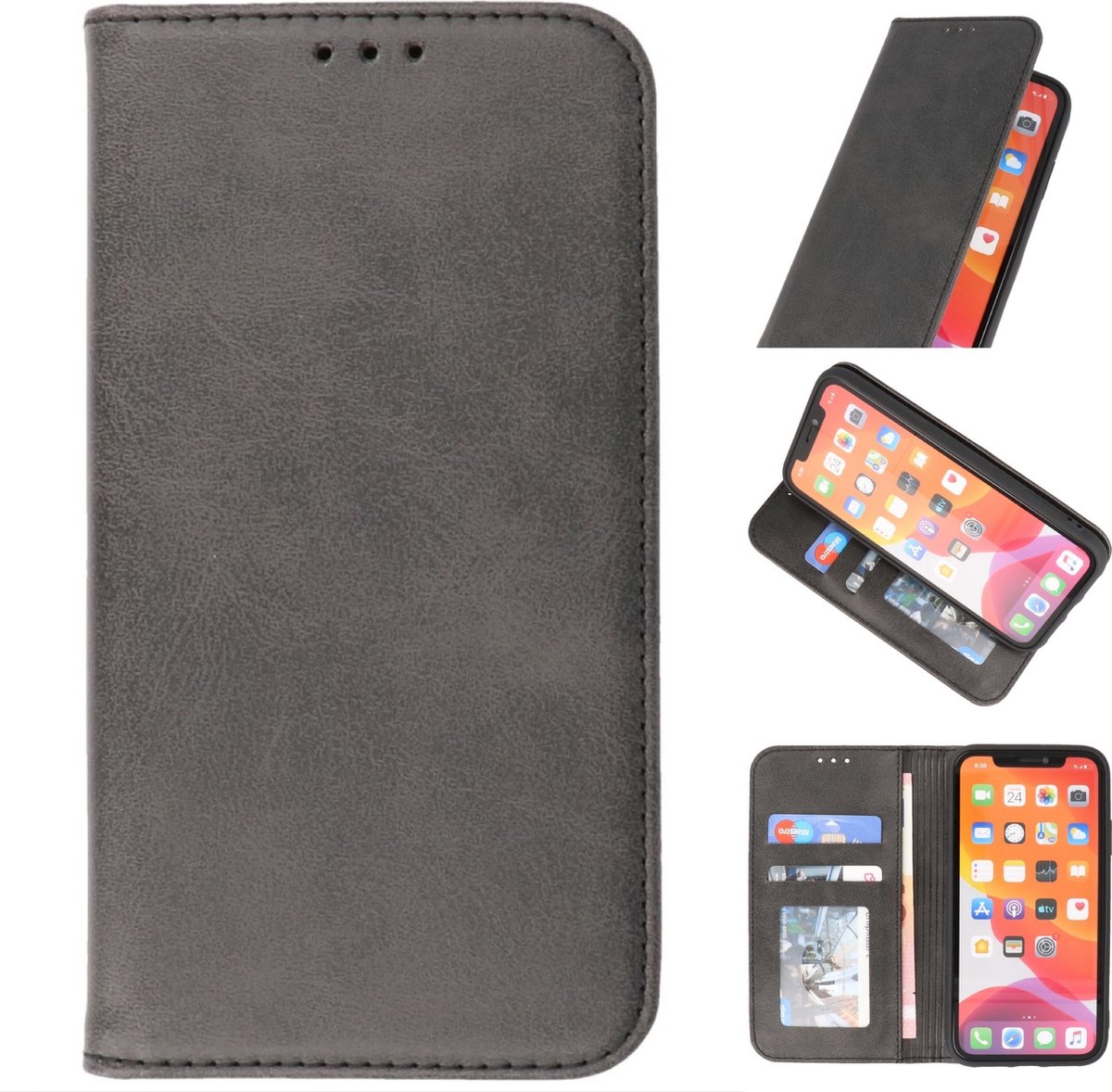 Magnetisch Folio Book Case - Hoesje Hoesje Geschikt voor iPhone 11 Pro Zwart