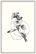 Heemst zwart-wit (Marsh Mallow) - Foto op Akoestisch paneel - 80 x 120 cm