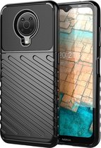 Mobigear Hoesje geschikt voor Nokia G20 Telefoonhoesje Flexibel TPU | Mobigear Groove Backcover | G20 Case | Back Cover - Zwart
