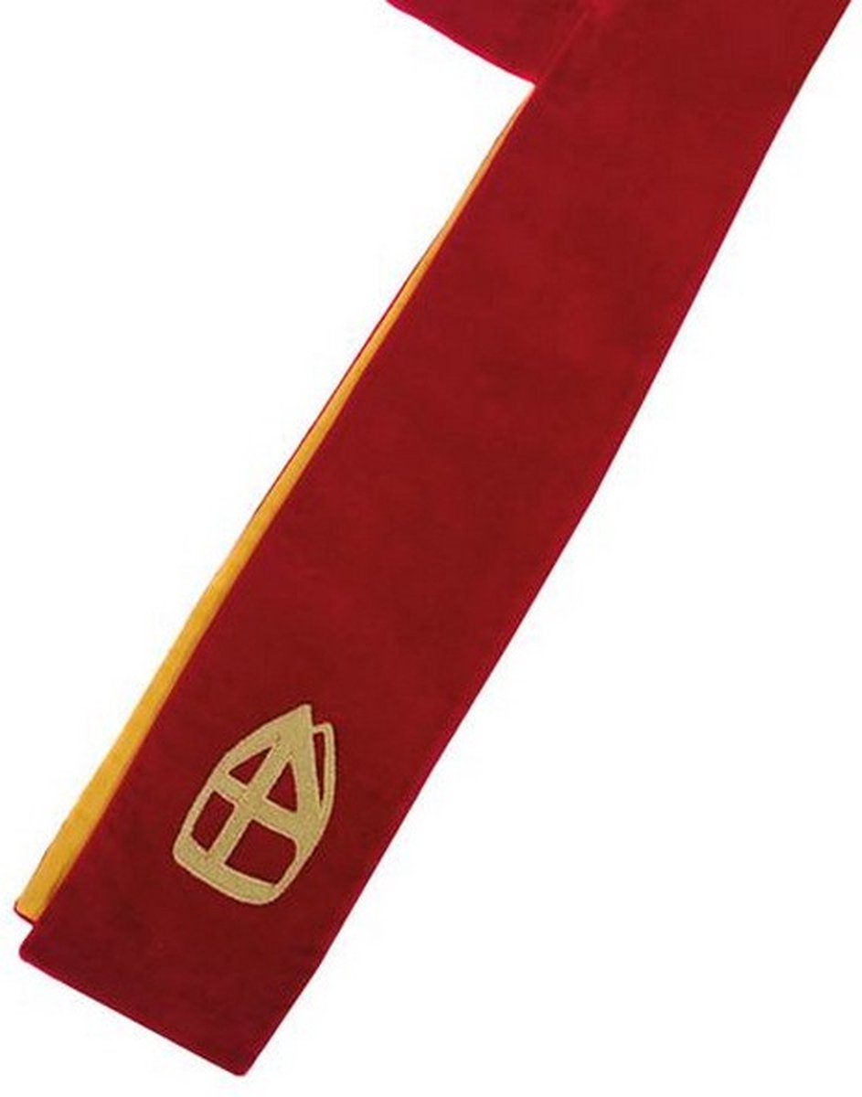 stola Sinterklaas fluweel rood/goud