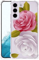 Case Anti-shock Geschikt voor Samsung Galaxy S22 GSM Hoesje met doorzichtige rand Roses