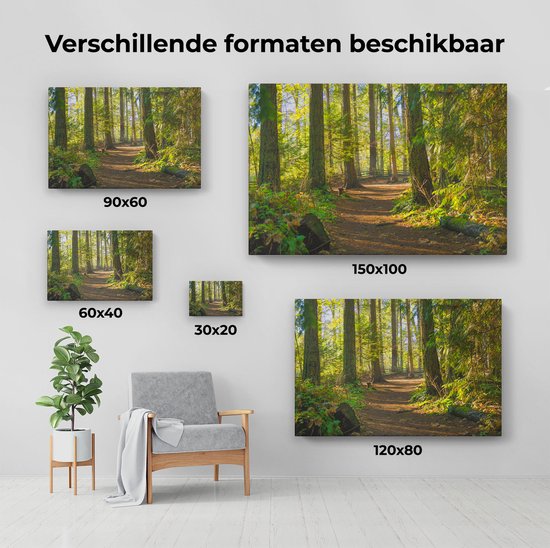 Artaza - Peinture Sur Toile - Sentier Dans La Forêt - 90x60 - Photo Sur Toile - Impression Sur Toile