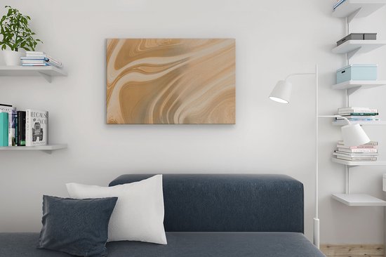 Artaza Canvas Schilderij Abstracte Kunst - Marmer Goud - 90x60 - Foto Op Canvas - Canvas Print - Muurdecoratie