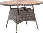 vidaXL Tuintafel 115x74 cm poly rattan en massief acaciahout grijs