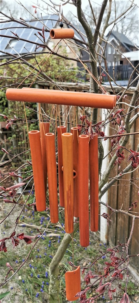 Handgemaakte – Japanse - bamboe - windgong hanger met - Zen - geluid - Ornament – terras - tuin - terras decoratie.
