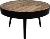 Salontafel rond 63x40 cm mangohout en metaal
