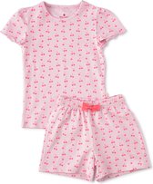 Little Label Pyjama Meisjes Maat 134-140 - roze, lila - Zachte BIO Katoen - Shortama - 2-delige zomer pyama meisjes - Print