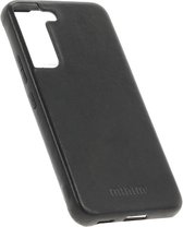 Minim Samsung Galaxy S22 Hoesje Back Cover Leer Zwart