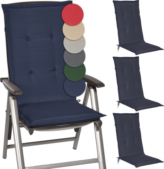 Beautissu Loft HL – Set van 4 Tuinkussens hoge Rug 120x50x6 cm Kussen  Donkerblauw... | bol.com