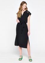 LOLALIZA Midi-jurk met split - Zwart - Maat 34
