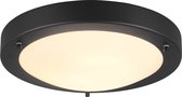 Plafonnier LED - Lampe de salle de bain - Trion Condi - Montage en Opbouw rond - Résistant aux éclaboussures IP44 - Culot E27 - Aluminium Zwart mat - Ø310mm
