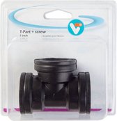 T-stuk met schroefdraad 1 inch zwart