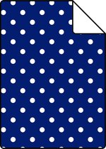 Proefstaal ESTAhome behangpapier stippen blauw - 138105 - 26,5 x 21 cm