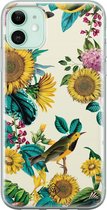 iPhone 11 hoesje siliconen - Zonnebloemen / Bloemen | Apple iPhone 11 case | TPU backcover transparant