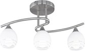 LED Plafondlamp - Plafondverlichting - Trion Covino - E14 Fitting - 3-lichts - Rond - Mat Nikkel - Aluminium - BSE