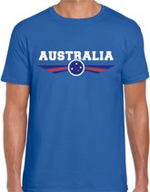 Australie / Australia landen t-shirt met Australische vlag blauw heren - landen shirt / kleding - EK / WK / Olympische spelen outfit XL