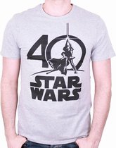 STAR WARS - T-Shirt Logo 40th Anniversary - Grey (L)