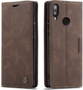 CaseMe - Huawei P Smart (2019) hoesje - Wallet Book Case - Magneetsluiting - Donker Bruin