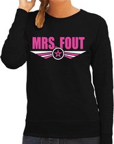 Mrs fout fun tekst sweater zwart voor dames XS