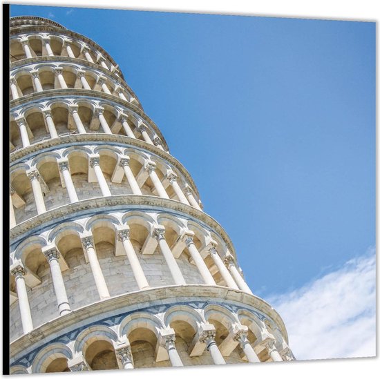 Dibond -Toren van Pisa - Italie- Foto op Aluminium (Wanddecoratie van metaal)