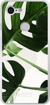 Google Pixel 3 Hoesje Transparant TPU Case - Tropical Plants #ffffff